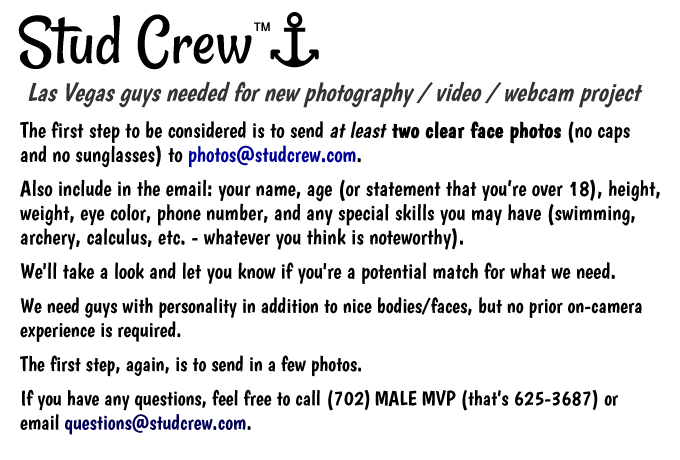 To apply for a position on our cast, send two clear face photos to us via email.